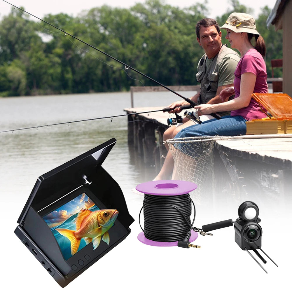 Underwater Fishing Camera 4.3 Inch IPS Monitor Ice Fishing Fish Finder 220° Fish Finder Night Vision Waterproof 15/20/30m Cable