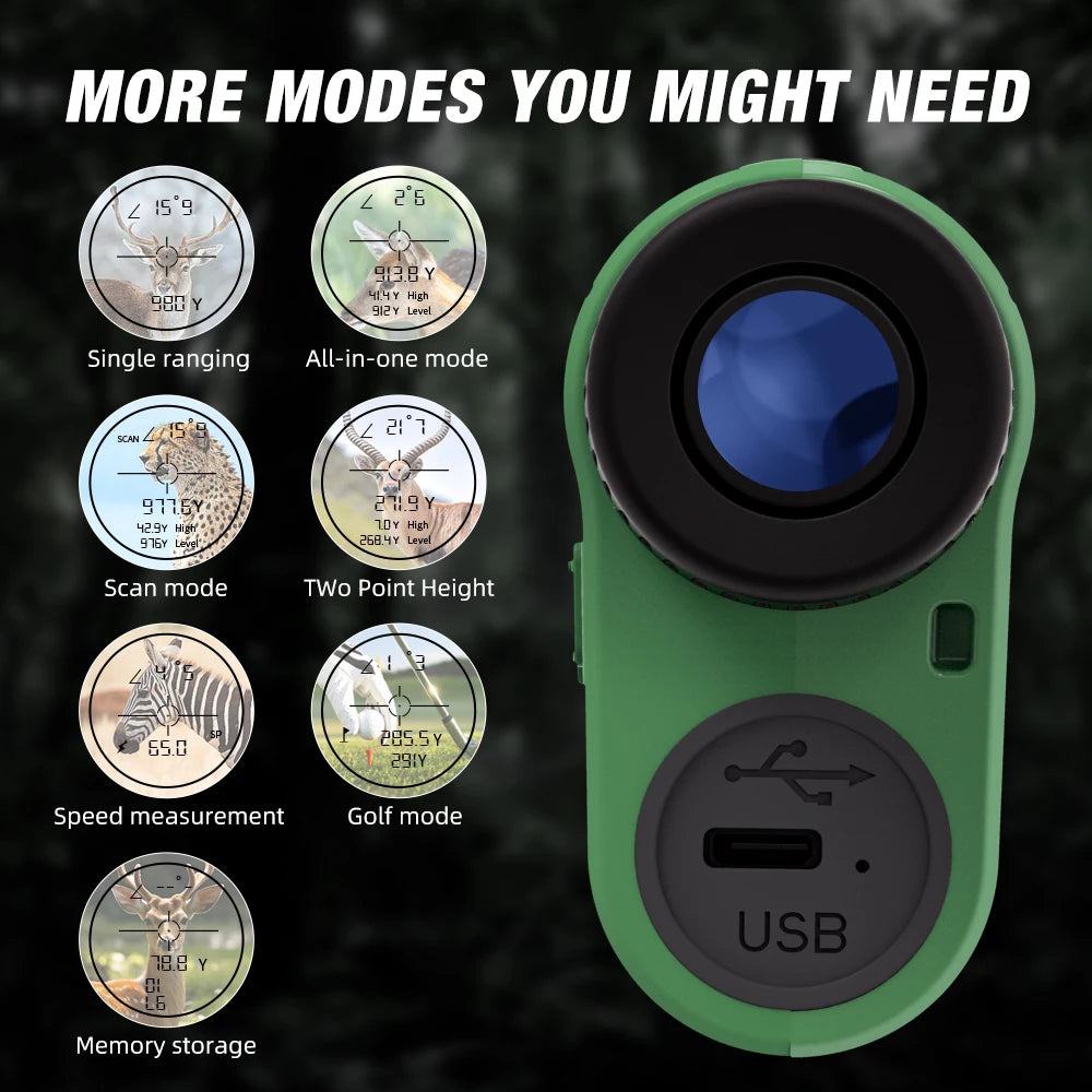 REVASRI Hunting Rangefinder -1000M Range Finder for Hunting and Golfing with Speed, Slope, Scan and Normal Measurements