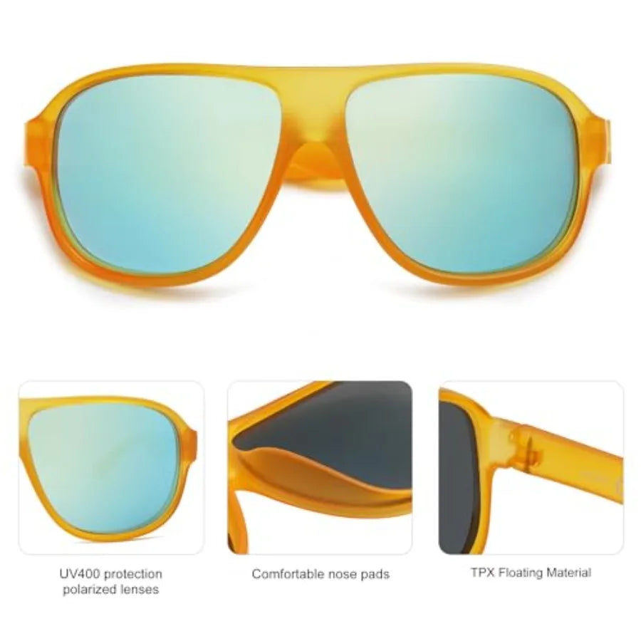 Trendy Floating Polarized Aviator Sports Sunglasses for Women MenRetro Shades for Fishing Surfing Boating SJ2336