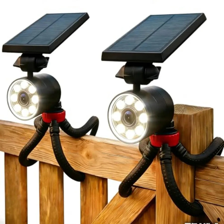 Outdoor Solar Camping Lights Aluminum alloy with Portable Tripod - 1400LM Solar Motion Sensor Security Flood Lights for Outside