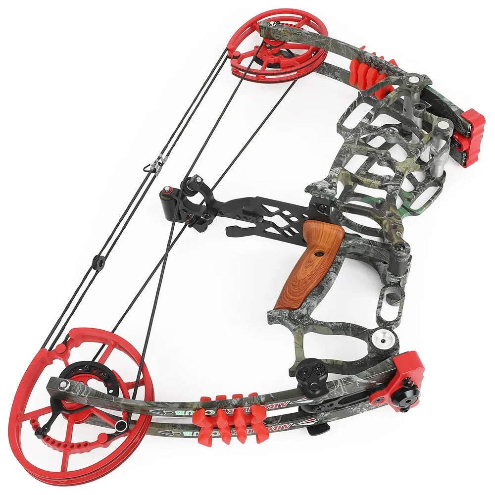 Compound Dual-use Bow Set 30-60lbs Adjustable Draw Weight 19" Axle 80% Let-off 420FPS High Speed Steel Ball Compatible Right Hand for Adults Outdoor Hunting Target Shooting Archery Accessories