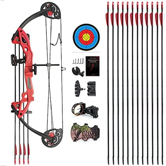 Compound Bow Archery for Youth and Beginner Right Handed 19 -28 Draw Length 15-29 Lbs Draw Weight 260 fps