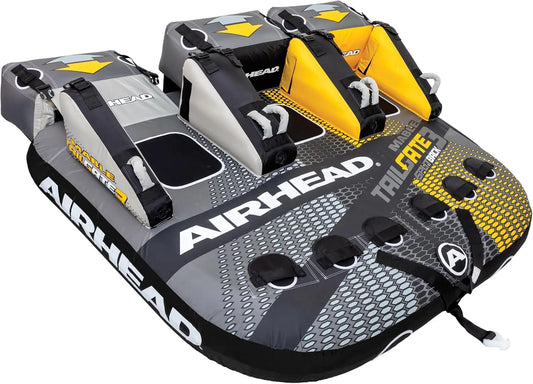 Airhead Mable Towable Tube for Boating, 1-4 Rider Inflatable Boat Tube for Water Tubing, Heavy Duty Full Nylon Cover, EVA Foam Pads, Dual Tow Point, Patented Speed Safety Valve