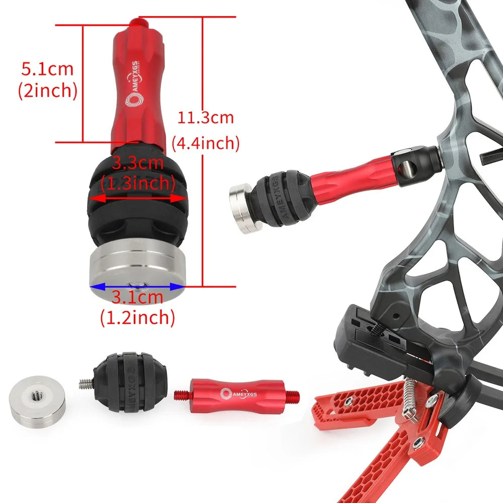 1pc Compound Bow Stabilizer Shock Absorber Rod Stabilizer Bar 4.4inch Alloy Balance Rod Side Rod Hunting Shooting Accessories