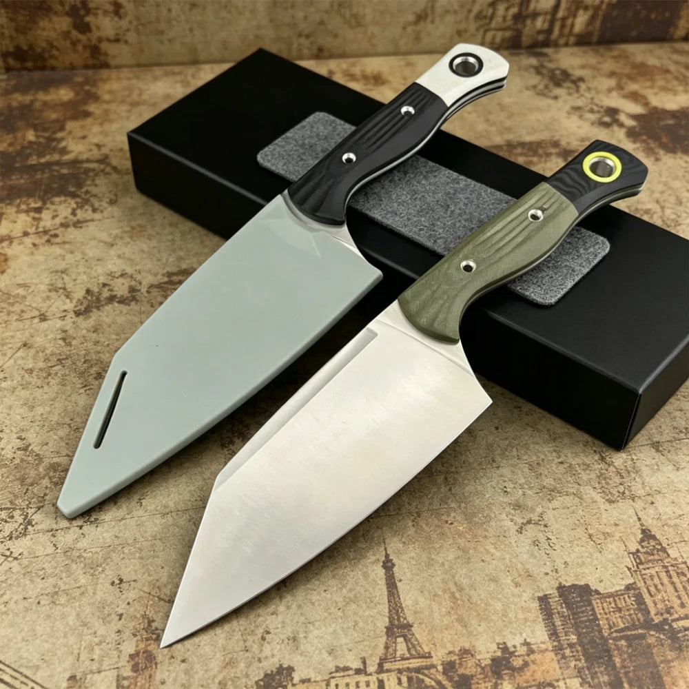 4010BK-01 Outdoor EDC Tactical Knife, Utility Style Full Tang Fixed Blade with D2 Steel Blade G10 Handle Camping Hiking Hunting