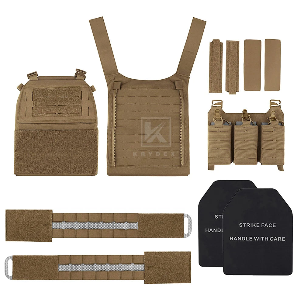 KRYDEX Tactical FCPC V5 Plate Carrier Vest Tegris Cummerbund 5.56 Triple Magazine Pouch Cobra Shoulder Buckle Airsoft Men Vest