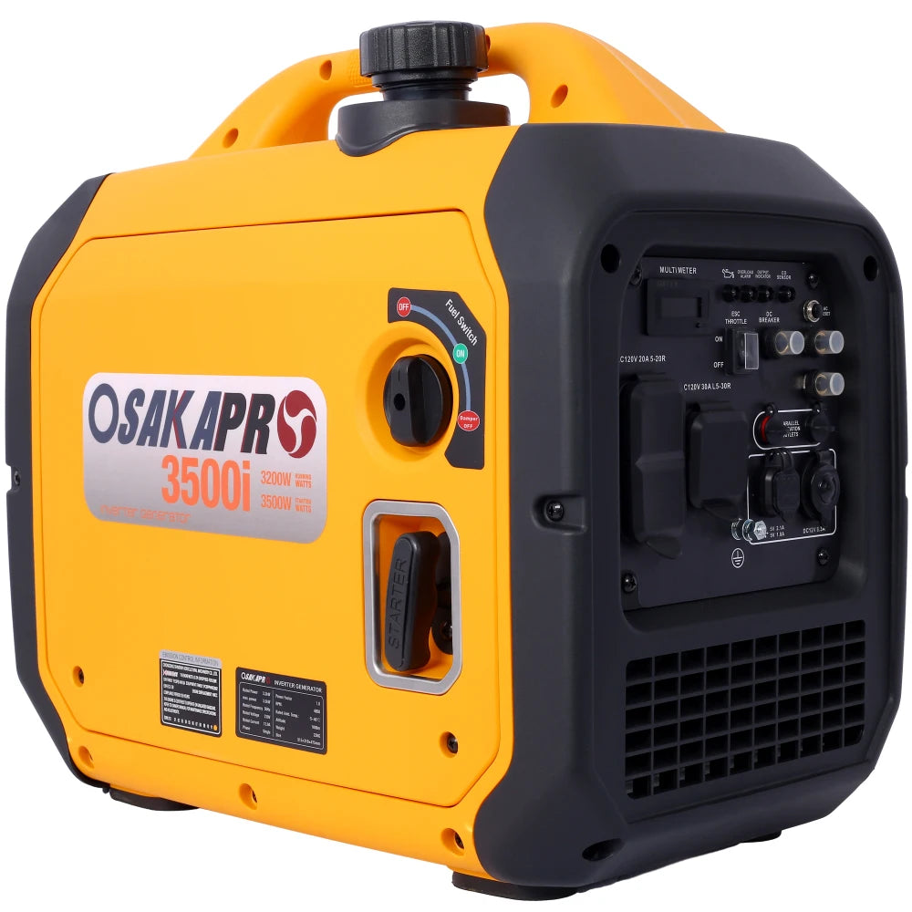 3500 Watt Portable Inverter Generator Gas Powered, EPA Compliant with CO SENSOR, Compact and Lightweight for Home Backup Power, Outdoor Camping, RV and Trailer AC Output Solar Generator for Garden Party