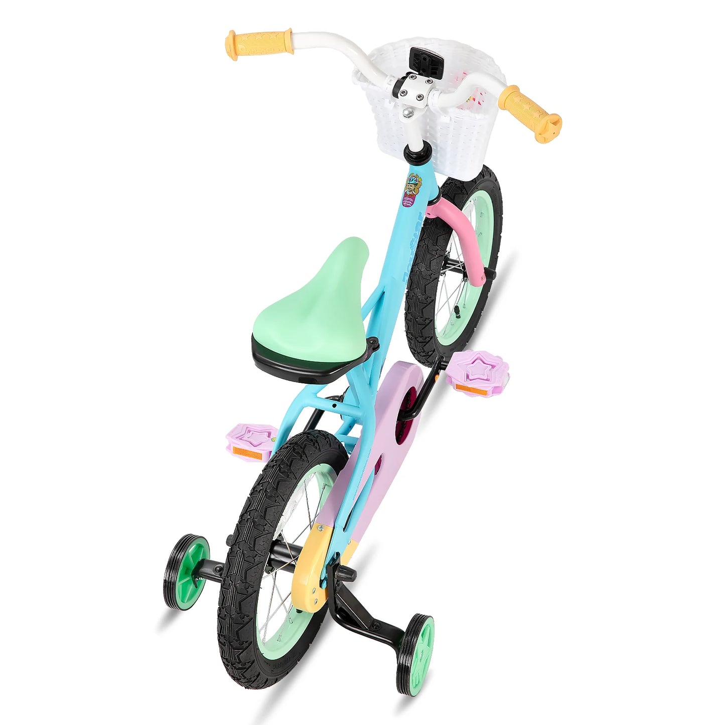 JOYSTAR Macaroon 12-18 Inch Kids Bike for 2-9 Years Girls | Toddler Girls Bike with Training Wheels & Basket, Rainbow Bikes, Children Bicycle