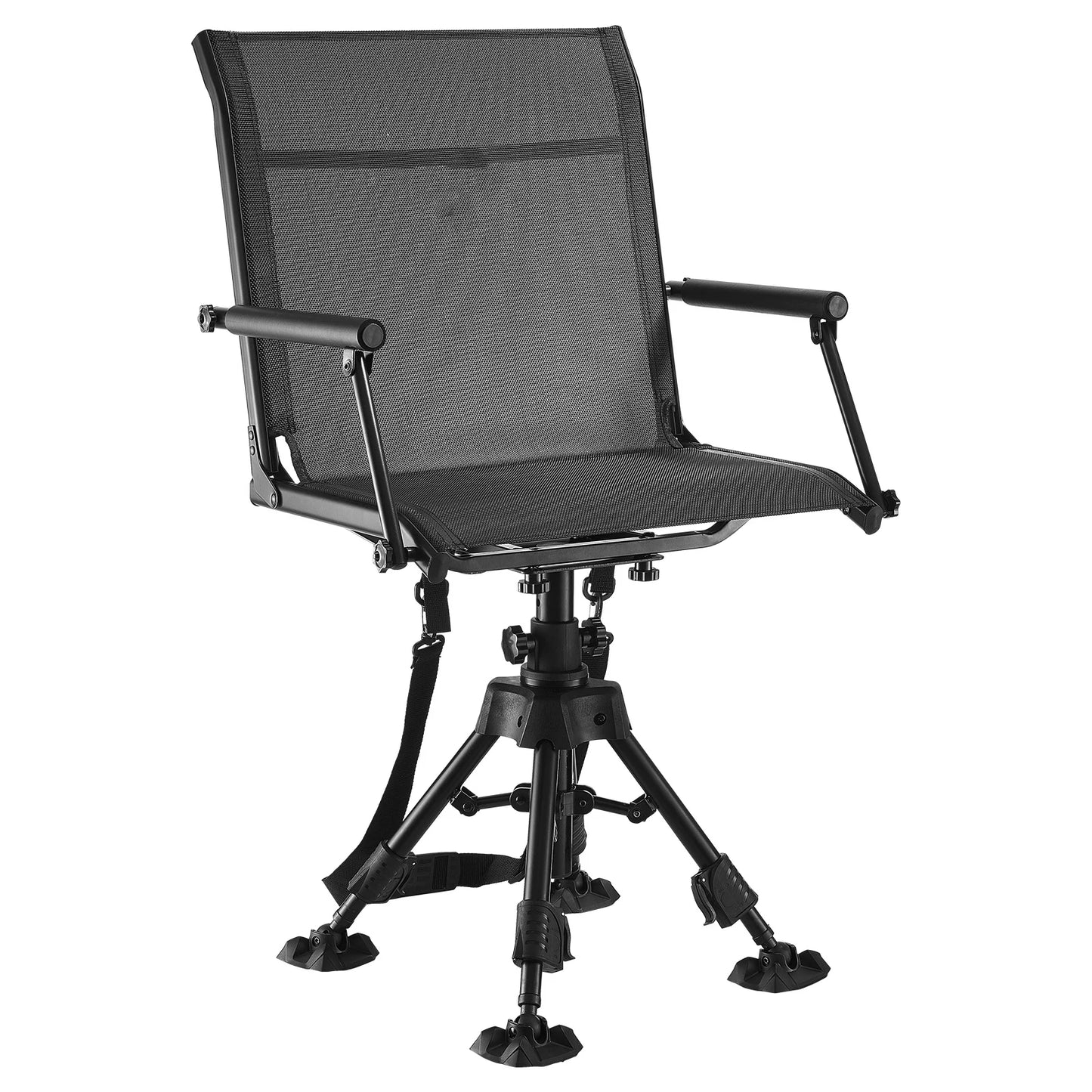 Hunting Chair 360° Silent Swivel Foldable Blind Chair Steel Frame Ground Stool Seat 300Lbs/350Lbs Capacity for Fishing