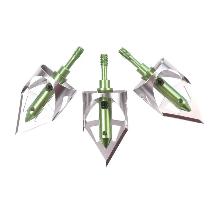 3XHunting Broadheads, 360 Cuting Archery Broadhead 100 Grain Screw-in Arrow Tip