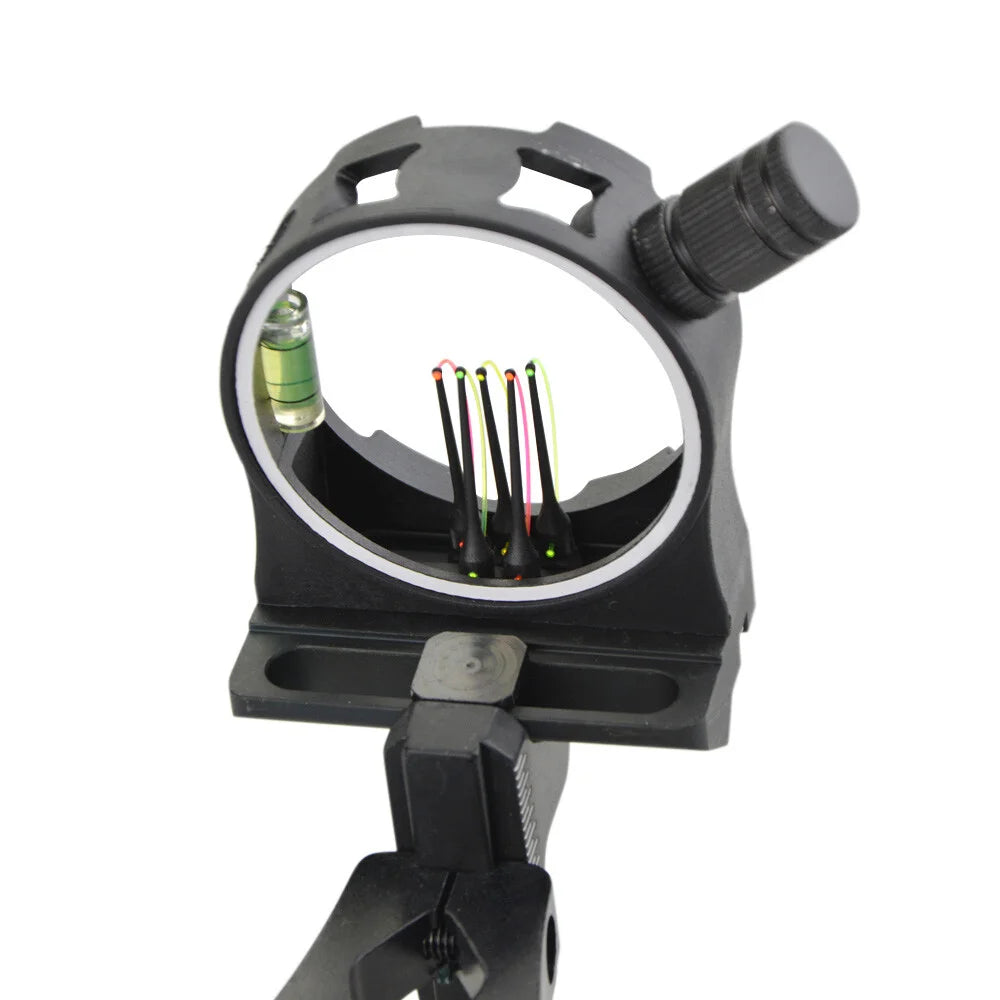 5 Pin Bow Sight CNC Aluminum Alloy 0.019" Optical Fiber RH for Compound Bow Hunting Shooting Target Practice Use