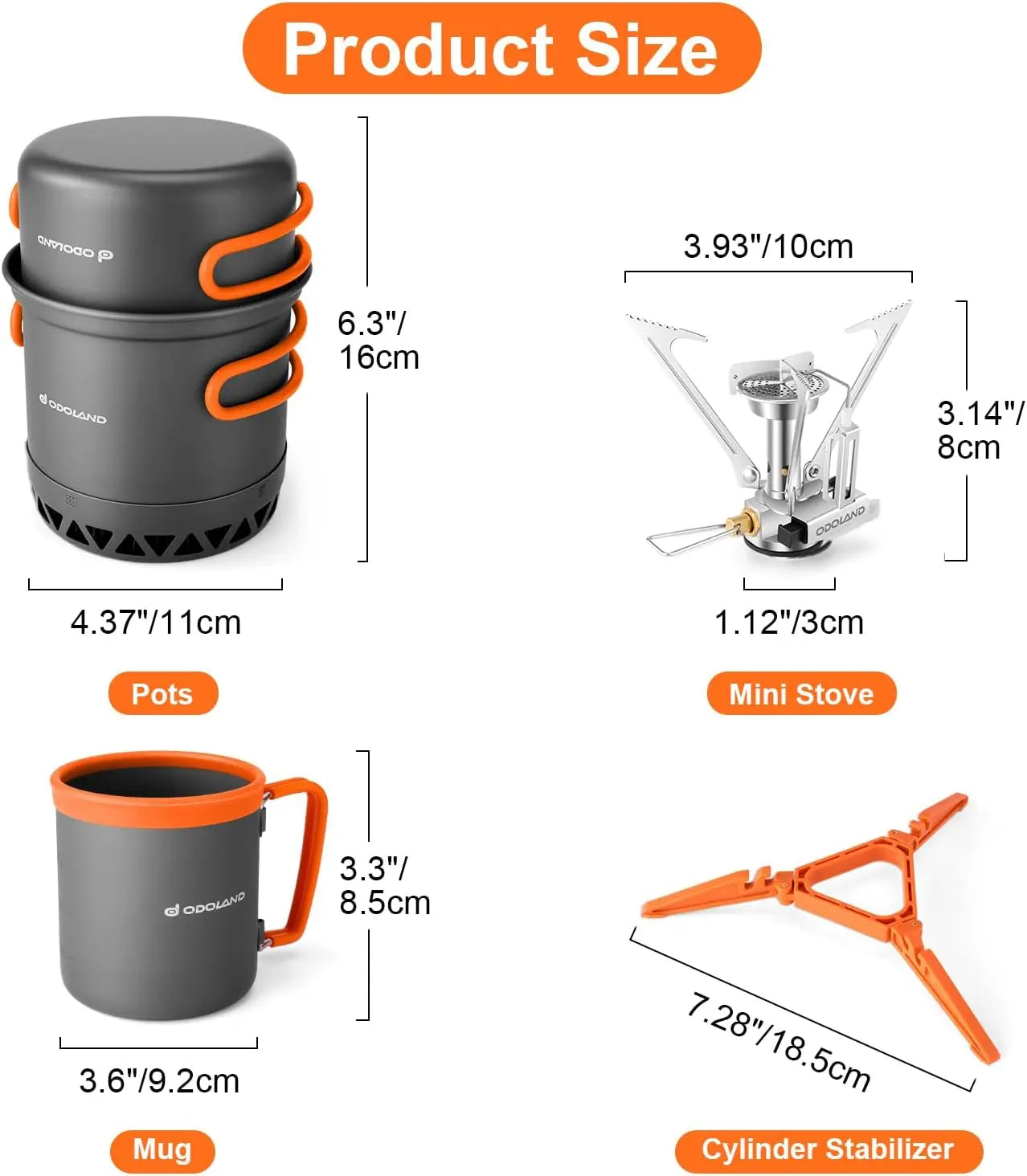 Camping Pot Set with Heat Exchanger Stove Mess Kit for Backpacking Hiking Picnic