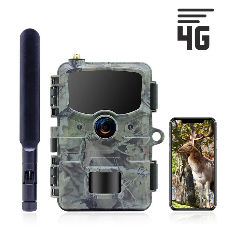 4G Hunting Trail Camera 1080P 24MP Game Camera with Night Vision Waterproof IP66 Deer Camera for Wildlife Monitoring