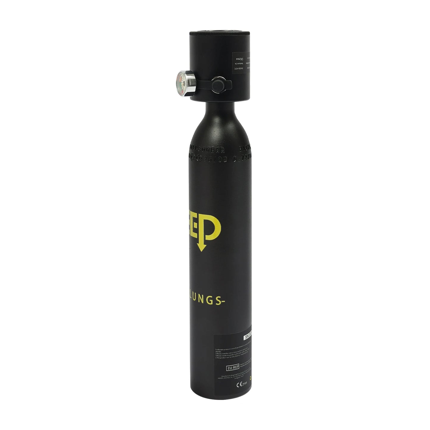 Mini Diving Tank Kit 0.5L, 6061 Aluminum Scuba Cylinder with Pressure Gauge, Triple Filtration for Shallow Diving