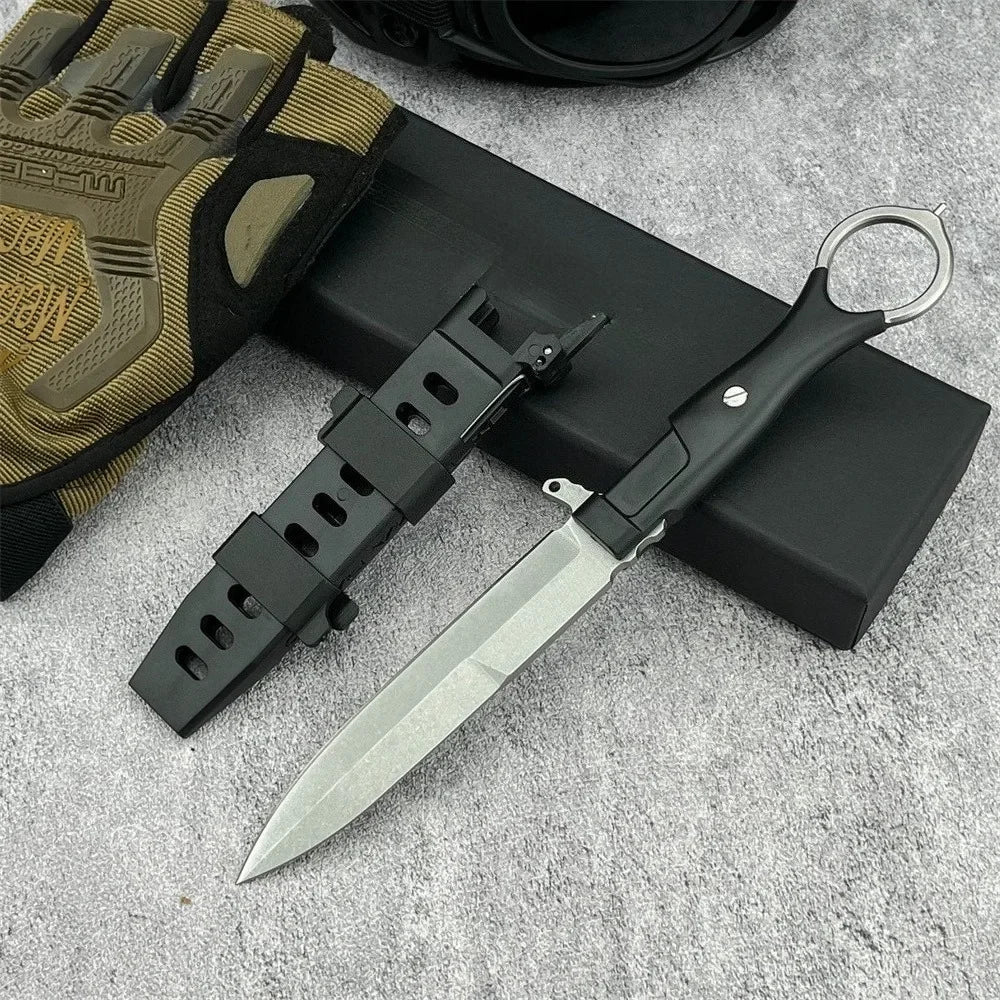 Survival Knife with Sheath and Fixed 8Cr13Mov Blade—A High-Hardness Emergency Cutting Tool for Everyday Carry, Portable Camping and Outdoor Tool, Perfect Gift