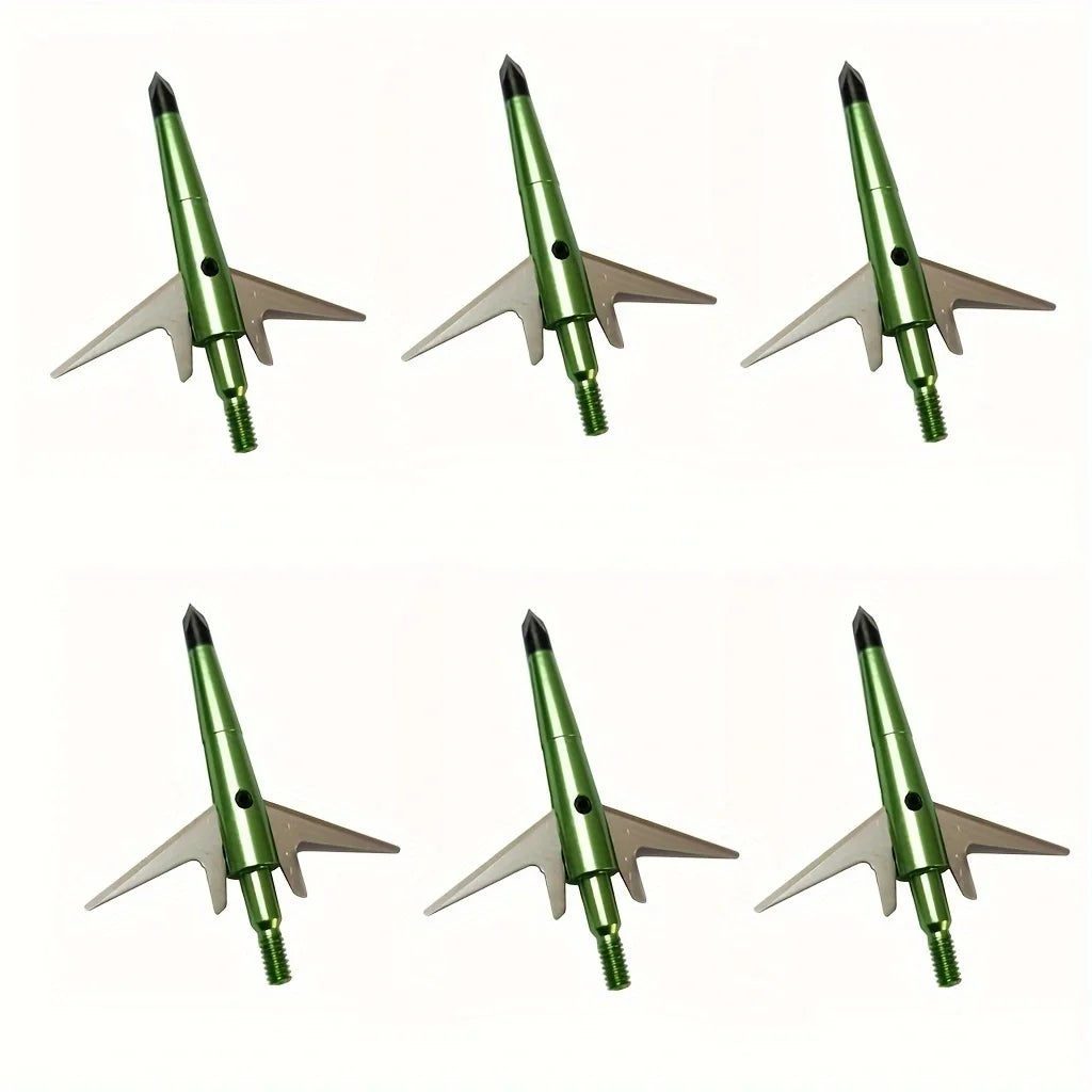 6PCS Archery Hunting Broadheads,100 Grain, Stainlee Steel Expandable Blade 2 Inch Cut, Hunting Heads Arrow Tips Compatible Crossbow& Compound Bow