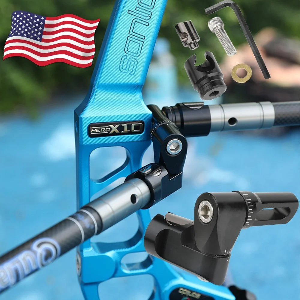 Single V-Bar Stabilizer Adapter Aviation Aluminum Adjustable for Compound Recurve Bow Hunting Shooting Sports