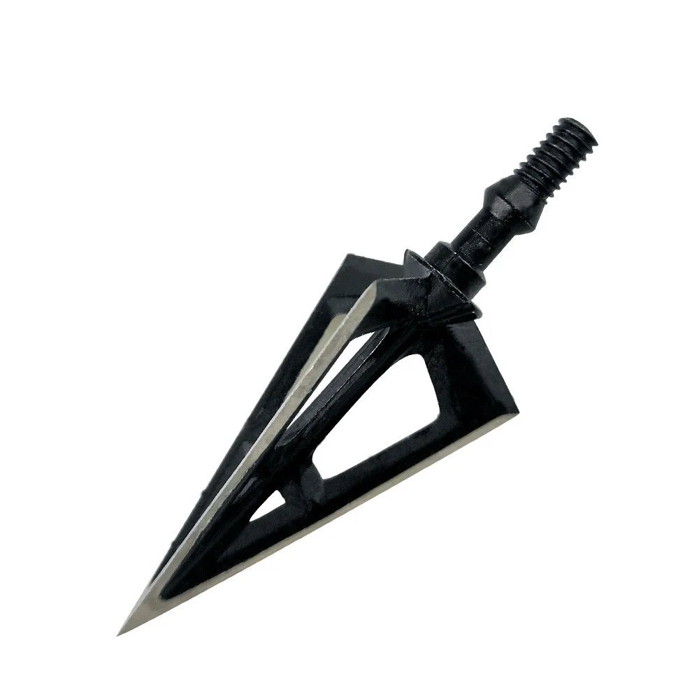 Hunting Broadhead Tips 12pcs 100Grain 3 Fixed Blades Stainless Steel Anti-Rust Screw-in Arrowheads for Compound Recurve Bow Shooting Target Practice DIY Arrow Shaft Outdoor Archery Accessories