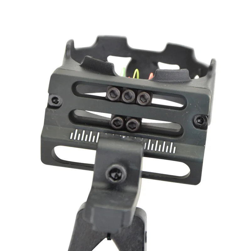 Compound Bow Sight 5 Pin 0.019" Fiber CNC Aluminum Alloy RH for Hunting Shooting Target Practice Bow Aiming Tool