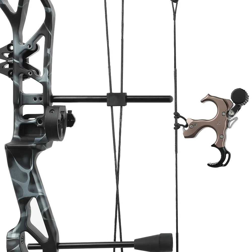 Archery Bow Release Aid 3/4 Finger Thumb Trigger Adjustable Sensitivity Manual Jaw Aluminum for Compound Bow Hunting Use