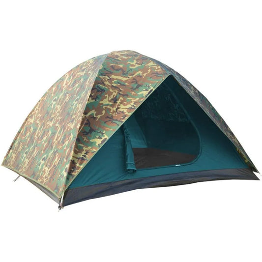 Hunter GT 4/6/8 Outdoor Dome Woodland Camo Camping Tent 100% Waterproof 2500mm, Easy Assembly, Durable Fabric Full Coverage Rai