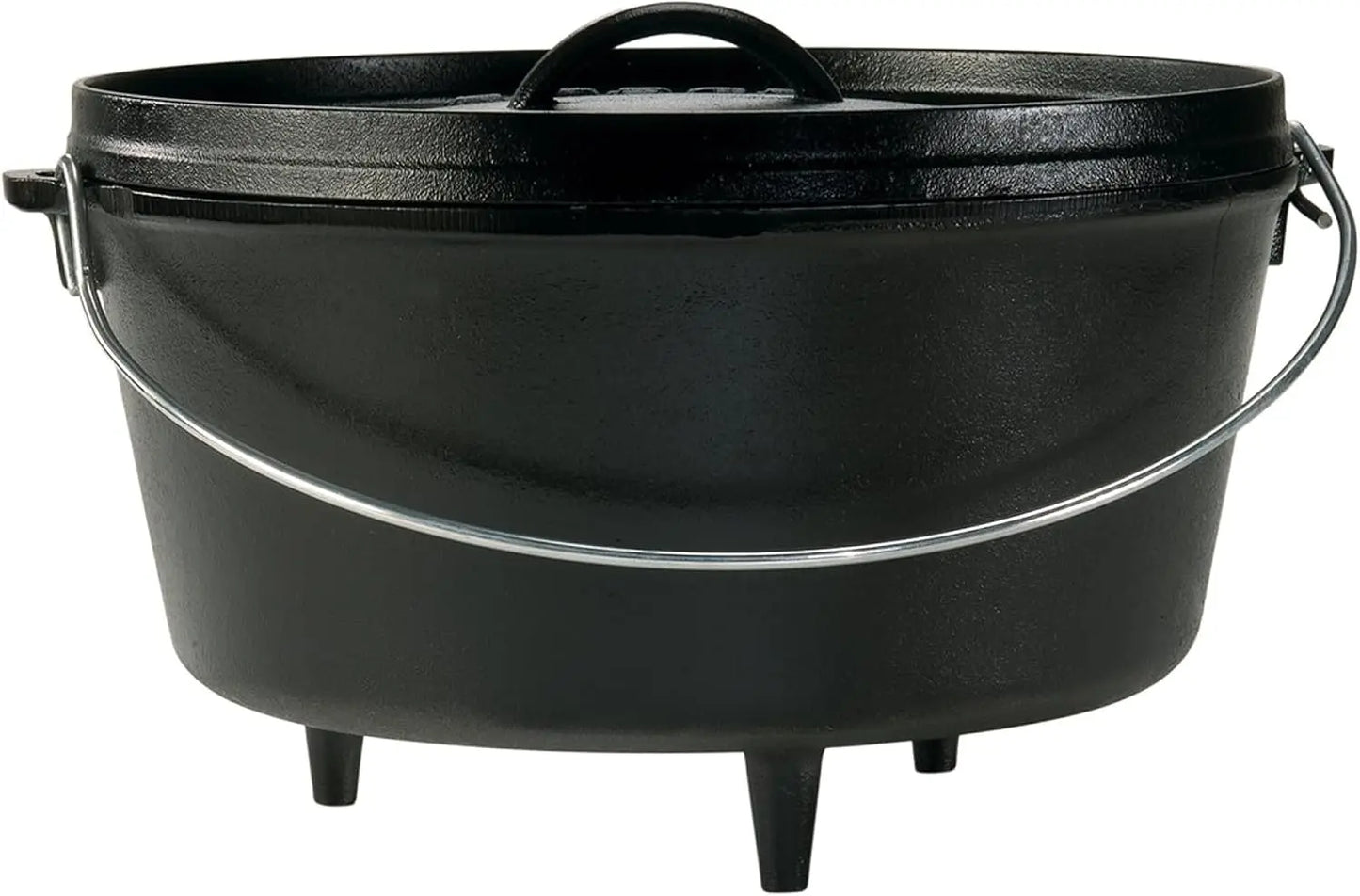 8 Quart Cast Iron Dutch Oven with Lid - Dual Handles, Campfire Cookware for Heavy-Duty Camping