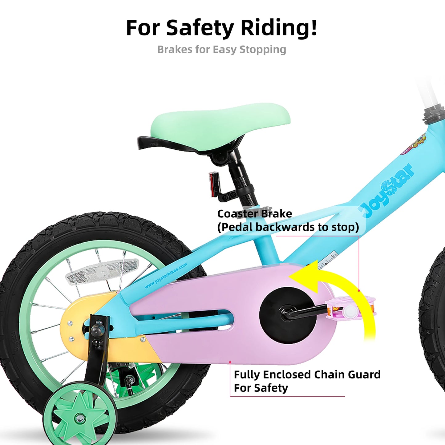 JOYSTAR Macaroon 12-18 Inch Kids Bike for 2-9 Years Girls | Toddler Girls Bike with Training Wheels & Basket, Rainbow Bikes, Children Bicycle