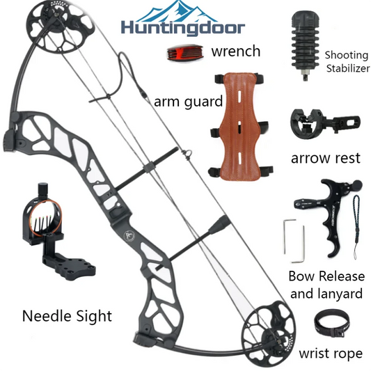 Archery Compound Bow 19-70lbs 80% Let Off Aluminum Handle 320fps IBO Outdoor Hunting Shooting Professional Bow Accessories