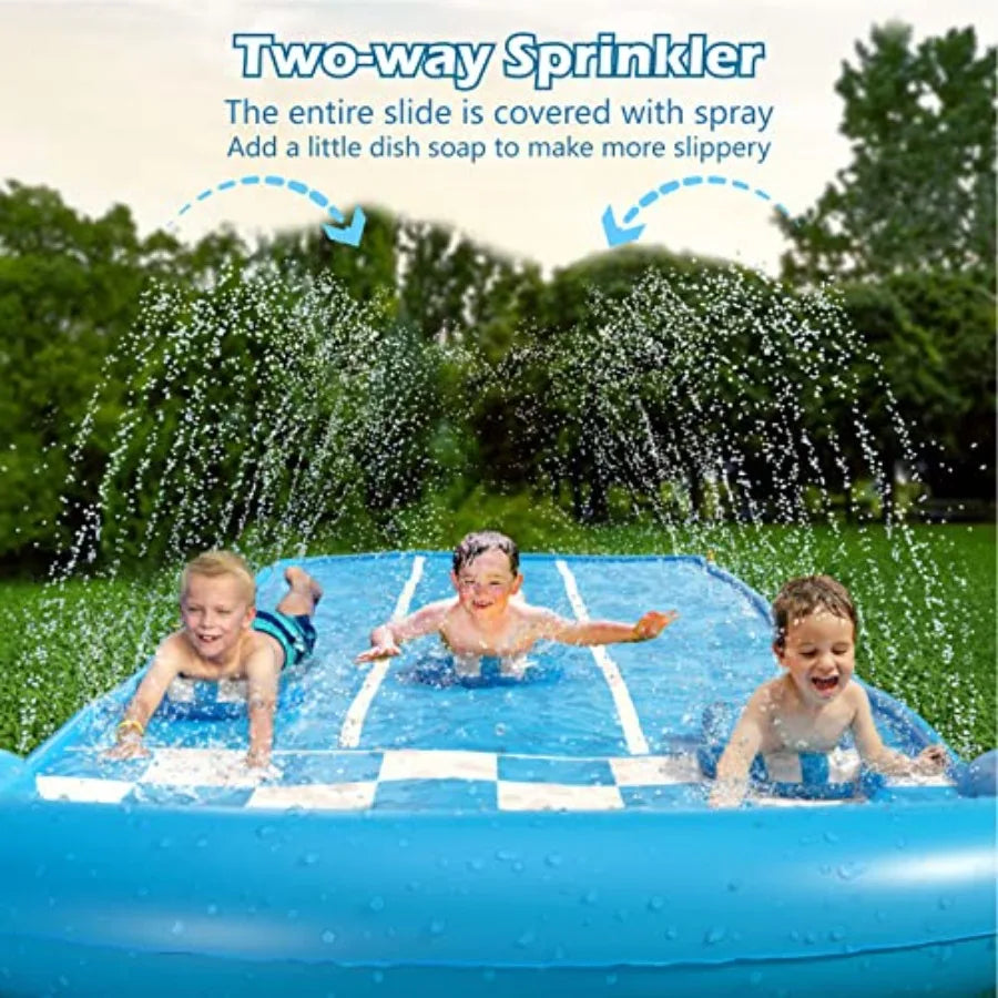 Jasonwell Slip and Slide Lawn Waterslide - 20Ft Heavy Duty Lawn Slip Water Slide for Adults with Splash Sprinkler N 3 Bodyboard