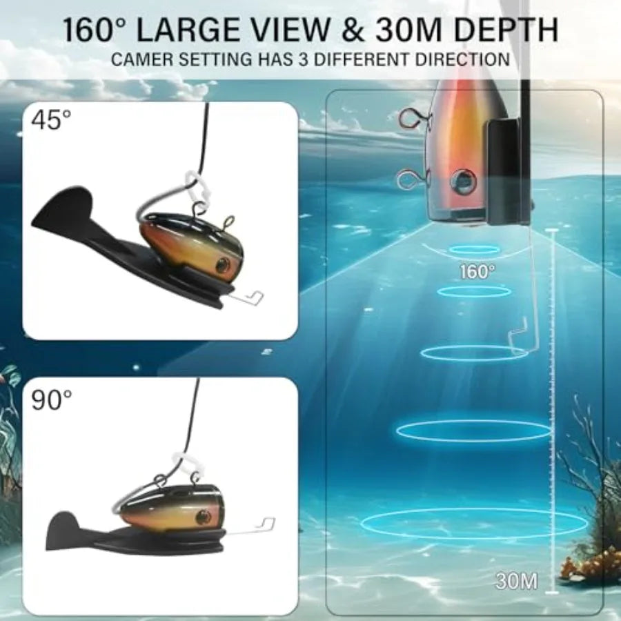 Underwater Fishing Camera with 5 LCD Monitor, Portable Fish Finder for Ice Fishing, Lake, Sea, Boat, Kayak Waterproof IP68, Bui