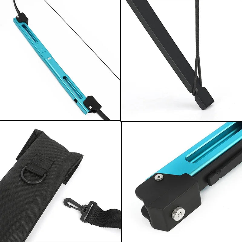 58 Inch Archery Takedown Folding Longbow Lightweight Aluminum Handle 25/35/40/50/60Lbs Left & Right Hand Target Hunting Bow