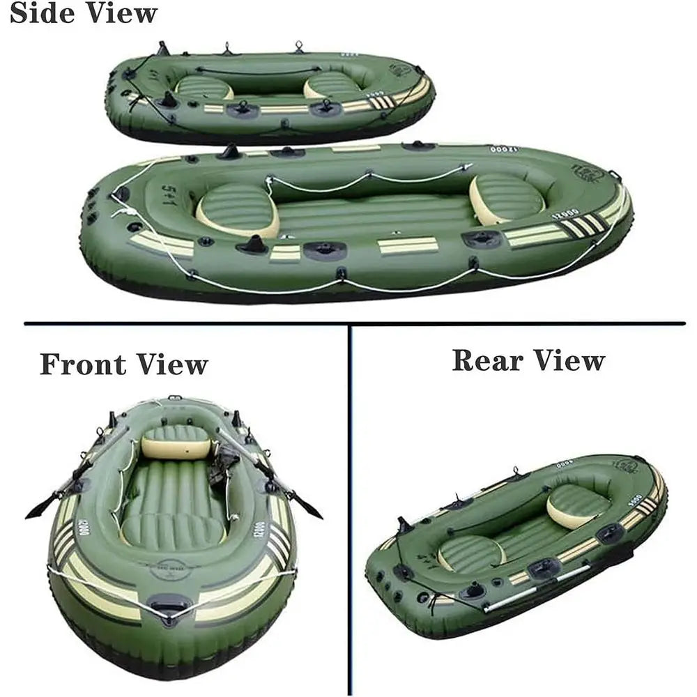 Portable Inflatable Boat Set for 5, Air Pump, Rope, Paddle Included - Ideal for Adults & Kids