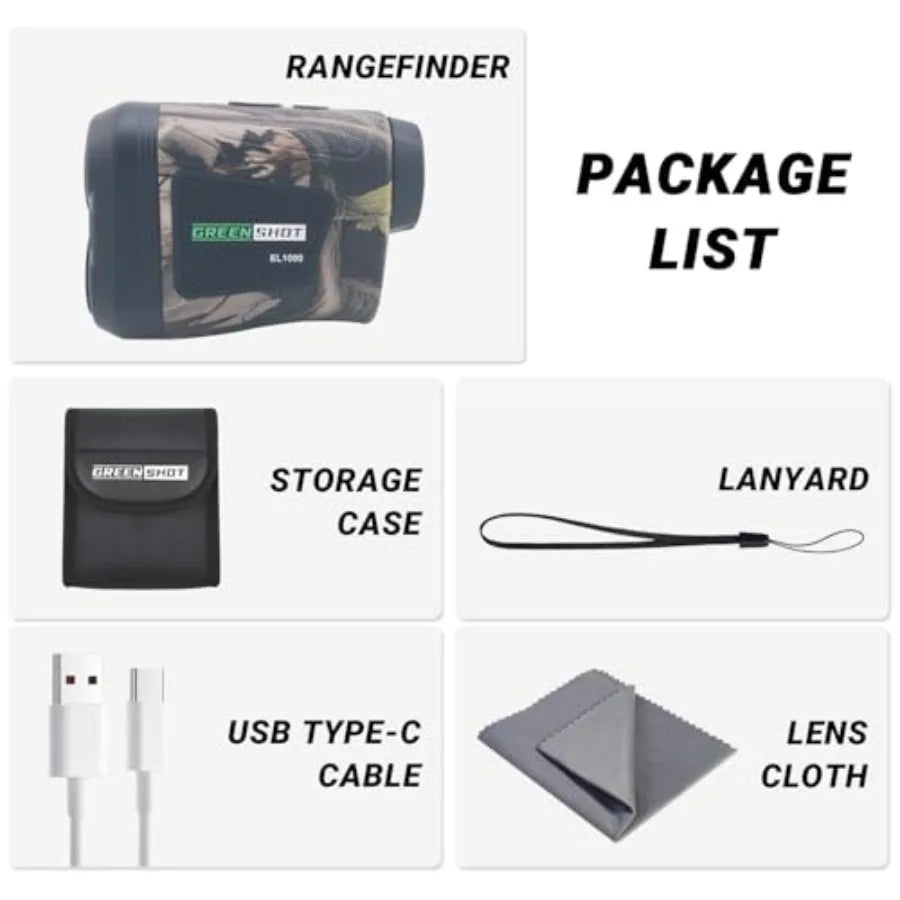 Range Finder for Hunting 1200 Yards Golf Rangefinder with Slope Switch Flag Lock Speed Mode Waterproof Rechargeable for Archery