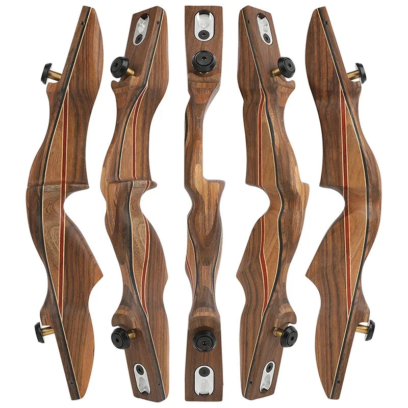 Archery Recurve Bow Set Takedown Bow ILF 60 Inch 50/60lbs Right Hand Detachable Wood Riser for Outdoor Hunting Shooting Sports