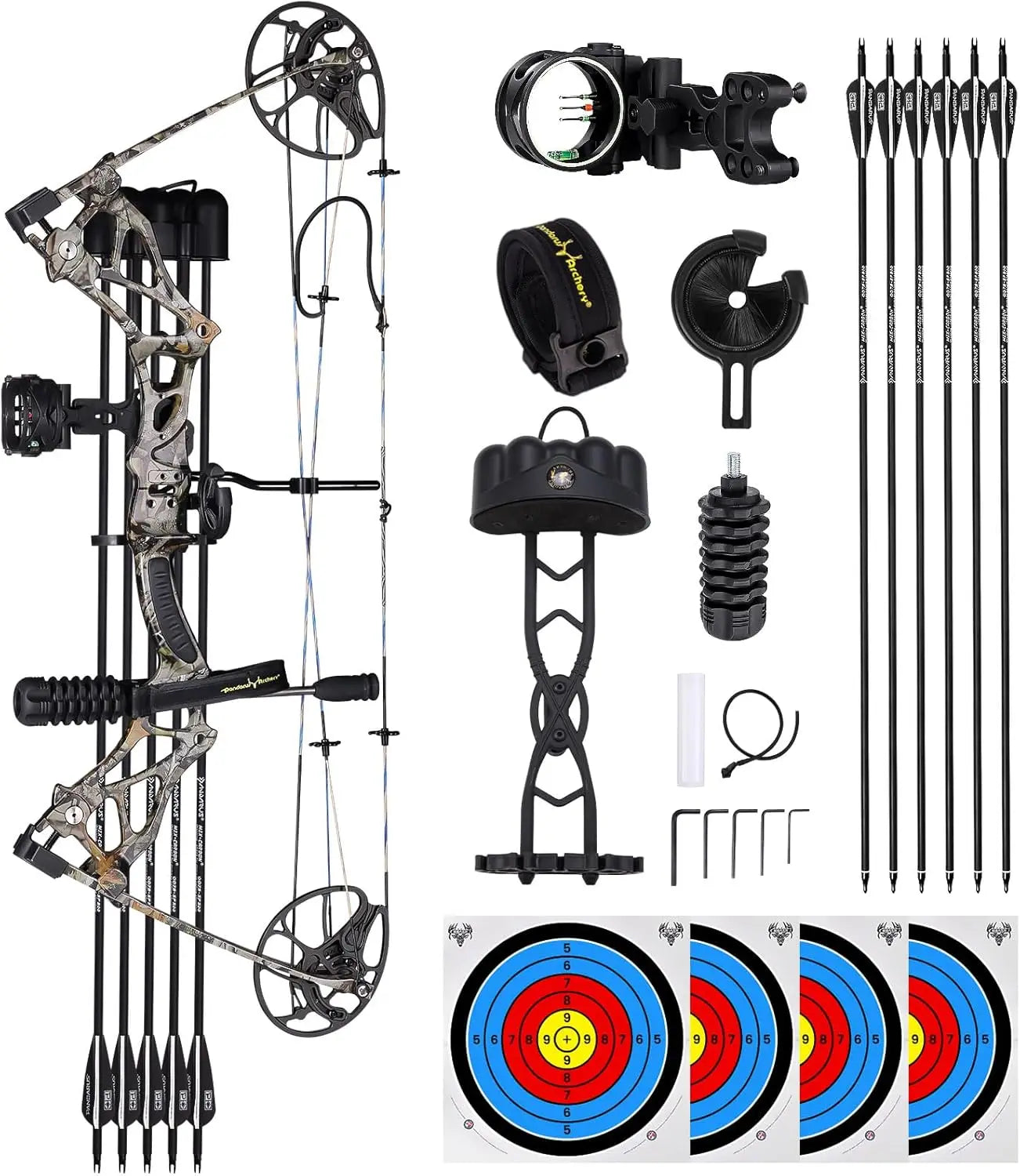 Lightweight Compound Bow and Archery Sets for Adults and Teens ，Right Hand Archery Compound Bows 0-70 lbs Draw Weight Adjustable