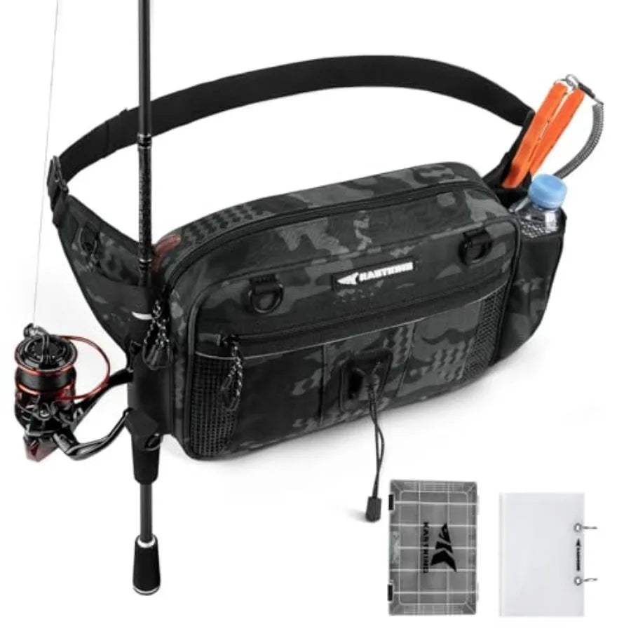 BaitSpace Waist Bag Waterproof Tackle Storage Bag With Adjustable Belt, Fishing Fanny Pack for Men, Soft Bait Organizer, 3600 U