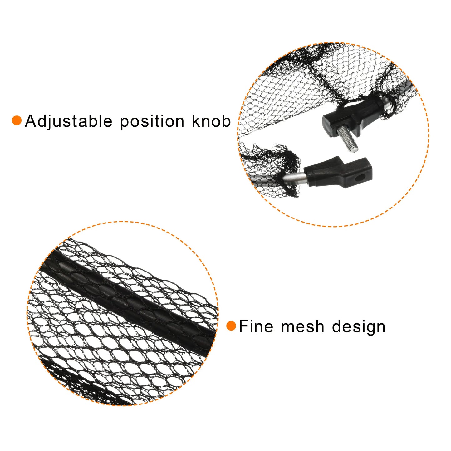 Folding Fishing Net Round Extend to 4.9ft Aluminium Alloy Telescopic Landing Pole Handle with M8 Thread for Freshwater Saltwater
