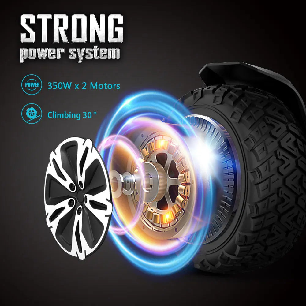 Warrior Off-Road Self-Balancing Scooter 8.5 Inch 350W X 2 with Music Speaker And LED Lights 10mph - Indoor And Outdoor Use