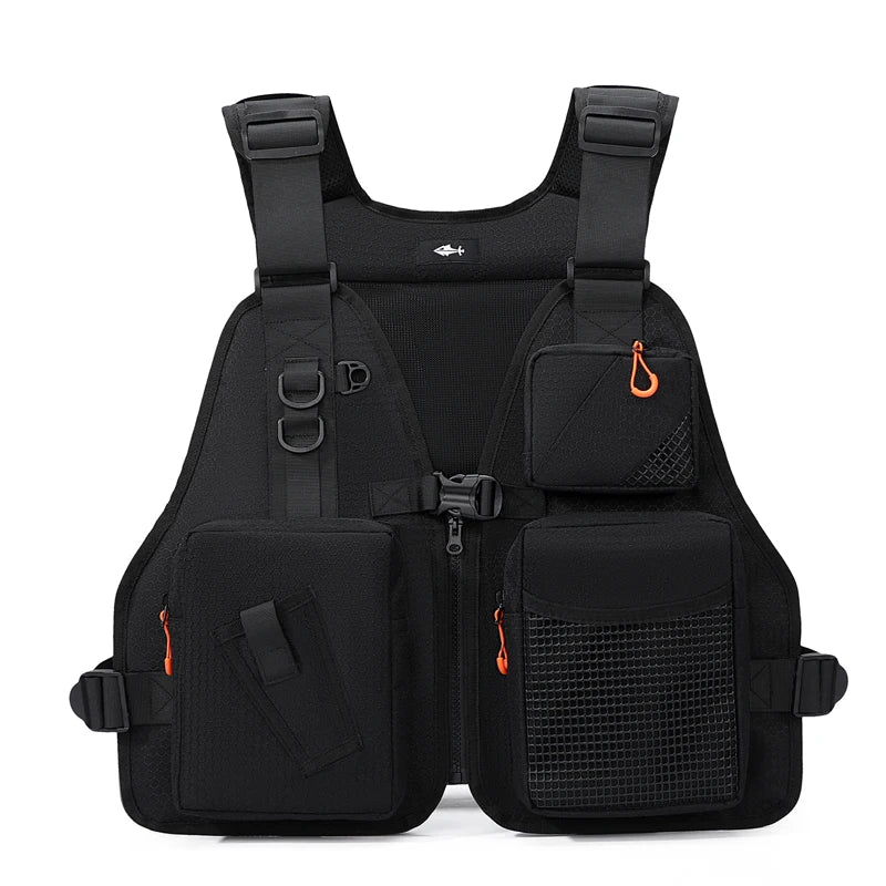 Fishing Vest Backpack Multifunctional Multi‑Pocket Breathable Waterproof Outdoor Tackle Storage Bag for Fishing Hiking Camping Hunting Adjustable Unisex Fishing Gear Accessory