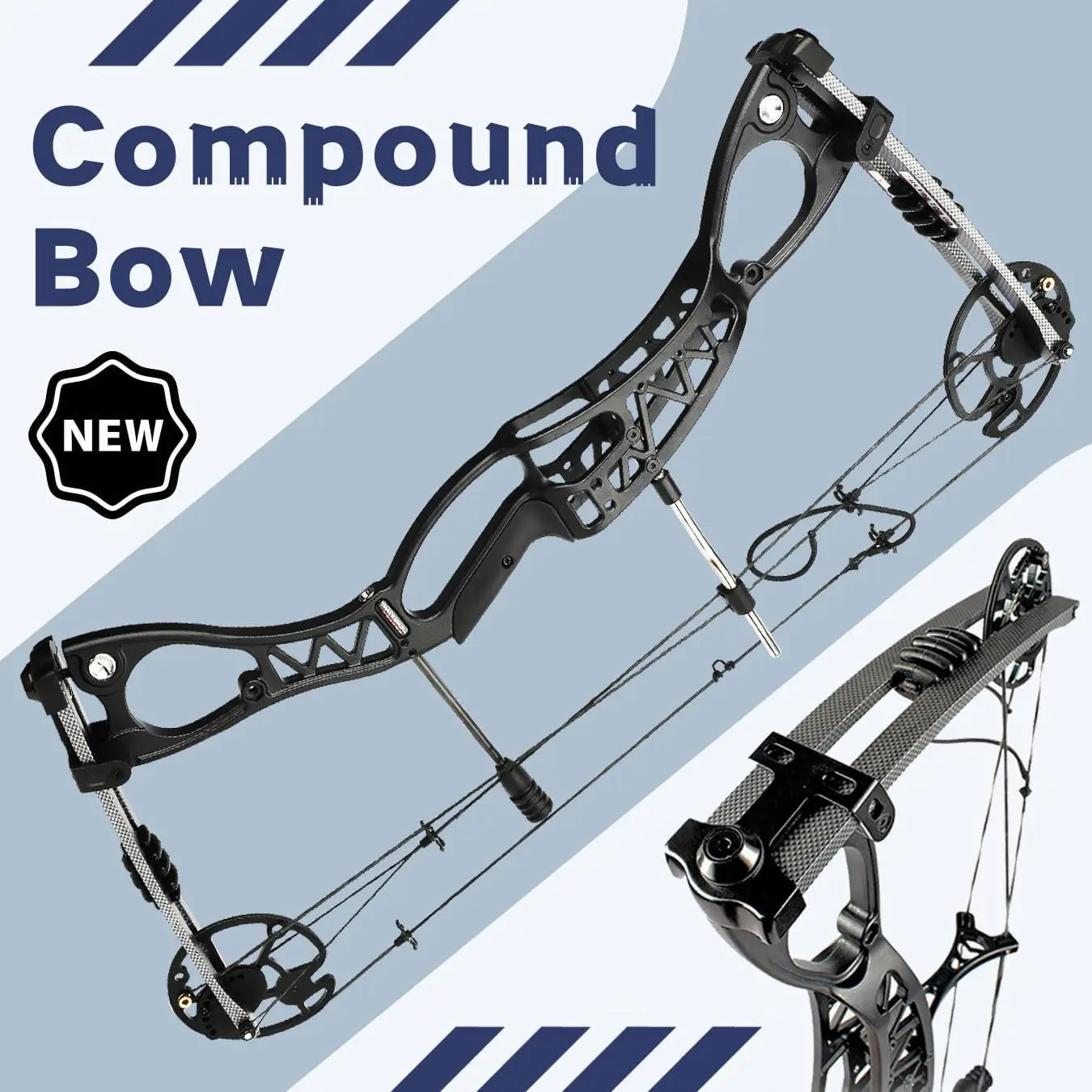 Archery Compound Bow Set, Draw Length 18"-30", Draw Weight 0-70 LBS, Hunting Bow with All Accessories Bow and Arrow for Archery