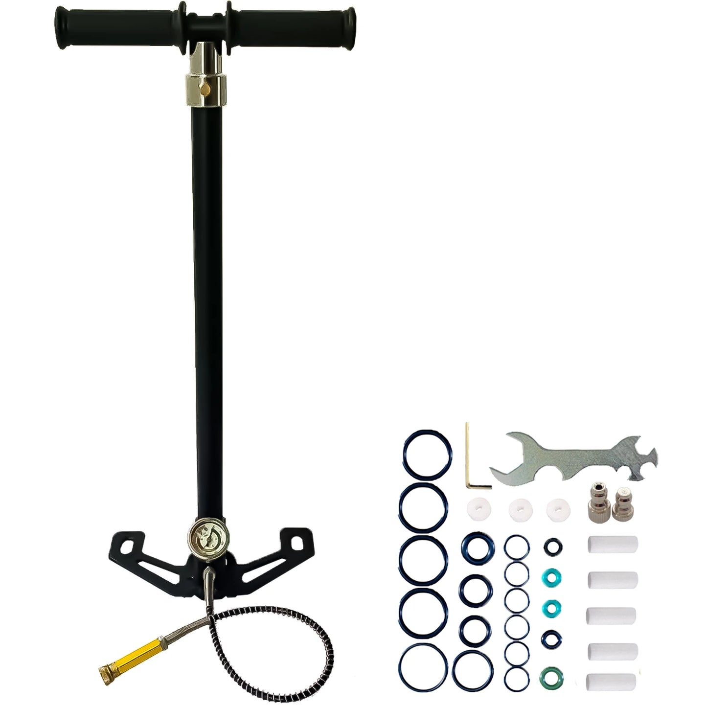 NUOGE 4Stage 30mpa 4500Psi PCP Hand Pump High Pressure Operated HPA Tank Hunting Car Bicycle