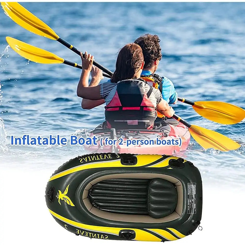 Durable 2-Person Inflatable Boat Set, Portable Reinforced Floating Mats, and Durable Rubber Dinghies for Fishing and Recreation
