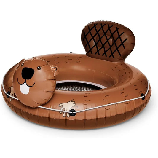 . Heavy Duty River Tube Inflatable Raft for Floating River Float with Drink Holder Grab n' Latch Rope and Comfy Mesh Seat - Bea