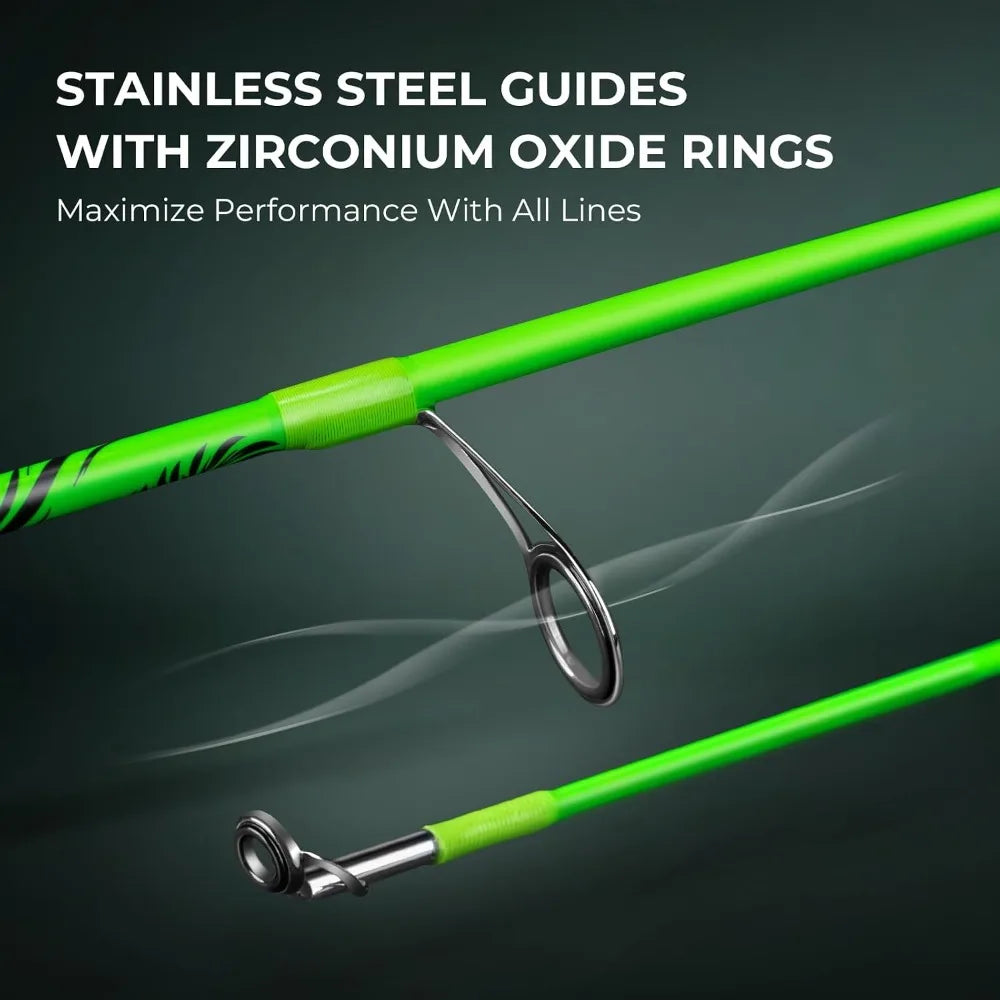 Dual-Tip Fishing Rod and Reel Combo, Spinning & Baitcaster, IM6 Graphite, Sensitive & Powerful for Freshwater
