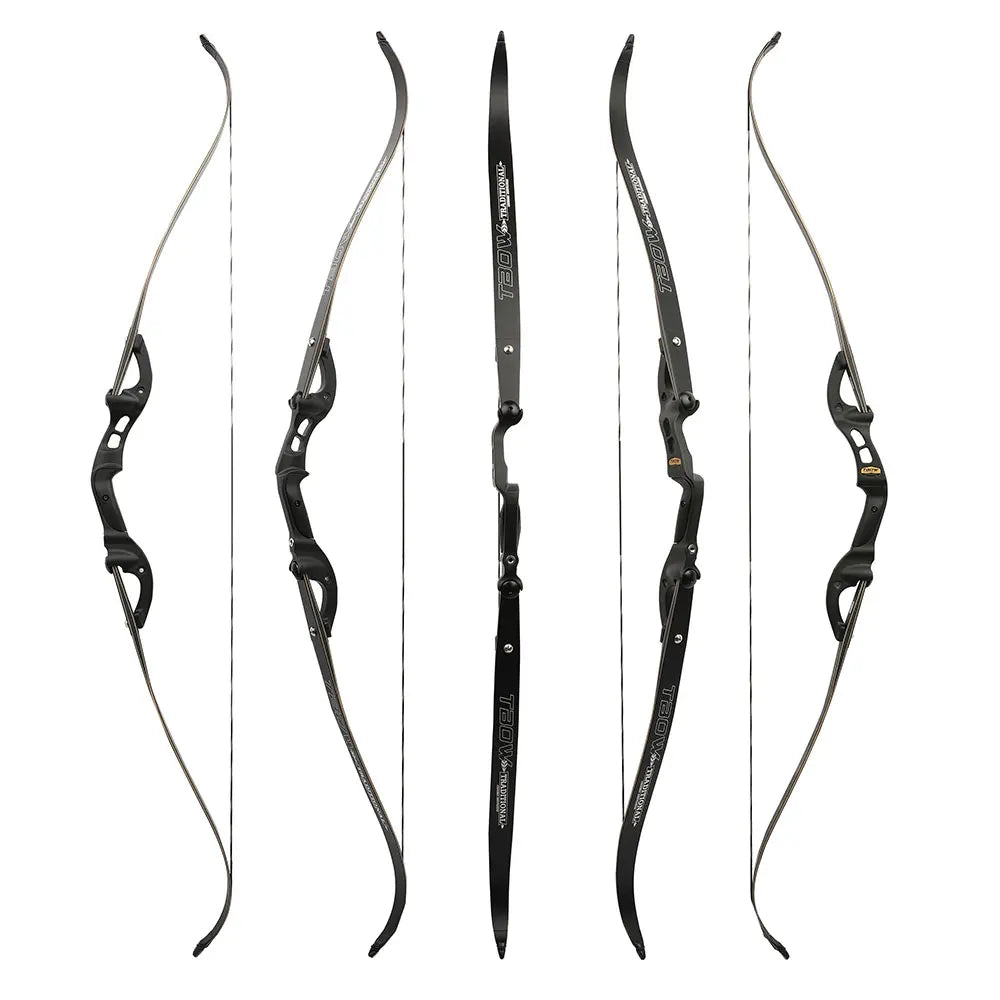 25-60lbs Recurve Bow 60 Inch Archery Bow F Interface Aluminum Alloy Bow Riser Glassfibre Bamboo Laminated Limbs Hunting Shooting