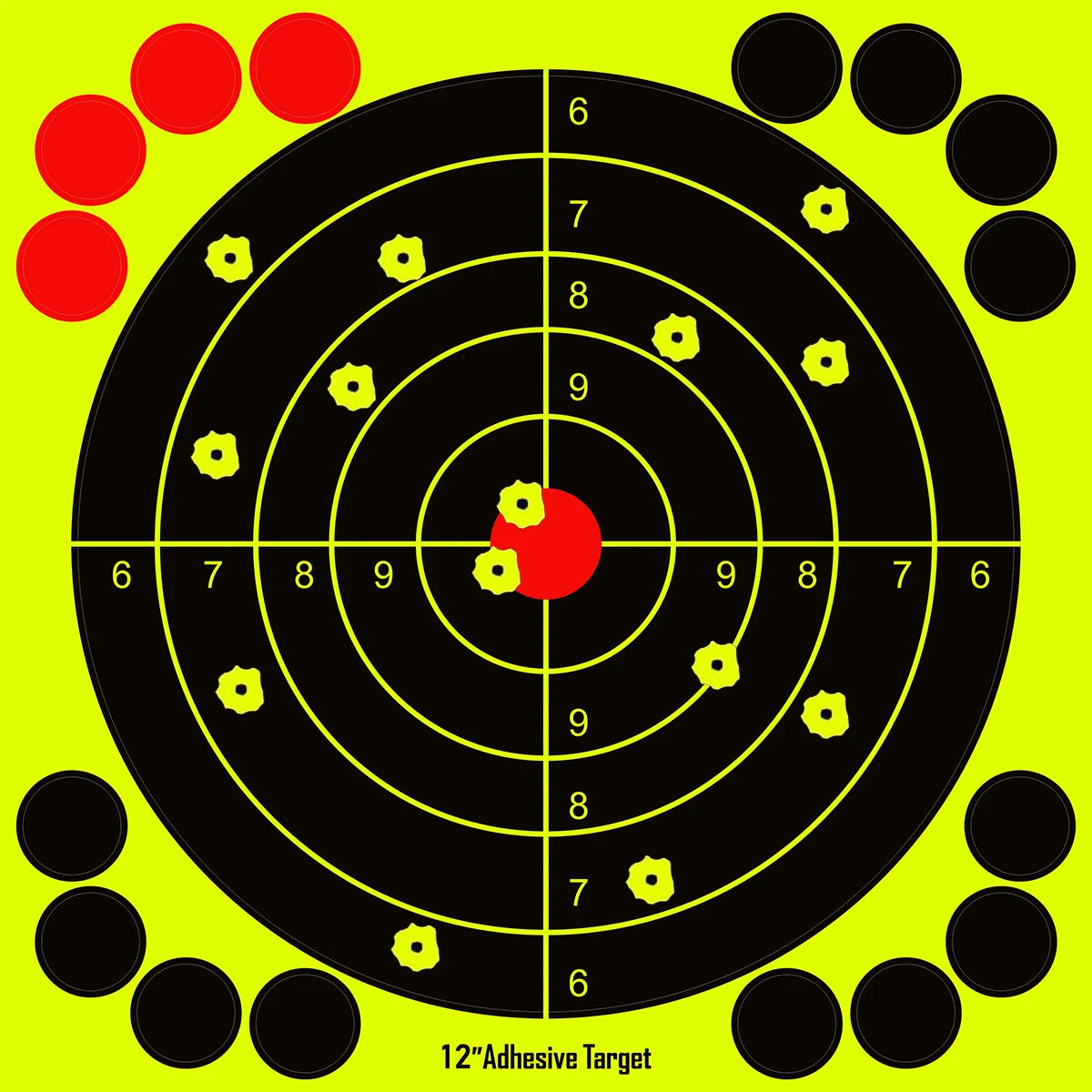 JOAXOR 12x12 Inch Splatter Adhesive Targets Stickers Reactive Shooting Targets  with Yellow Effect
