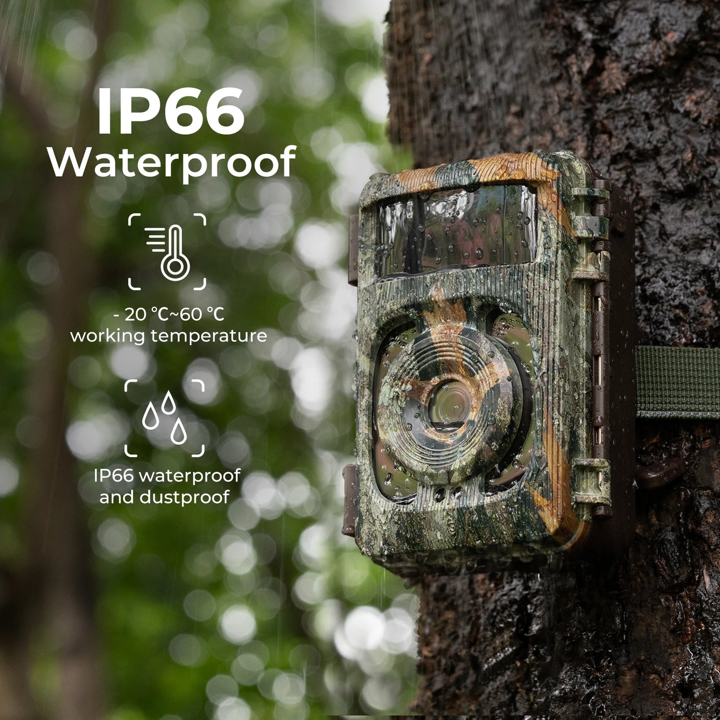 4K WiFi Trail Camera 48MP Game Camera with 0.2s Trigger 120° Detection Starlight Night Vision IP66 Waterproof Cameras For Travel