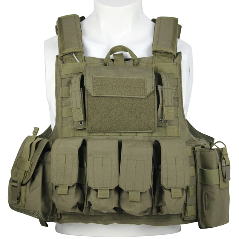 Men Tactical Vest 1000D Quick Release Plate Carrier Chest Rig Combat Armor Vests Outdoor Hunting CS Training Airsoft Vest