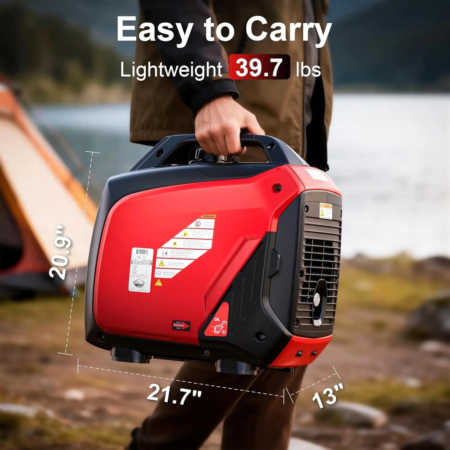2300W Portable Inverter Generator for Home Use, Quiet Small Generator for Camping Outdoor, EPA Power Station with Fuel Shut Off and CO Minder, ECO Mode