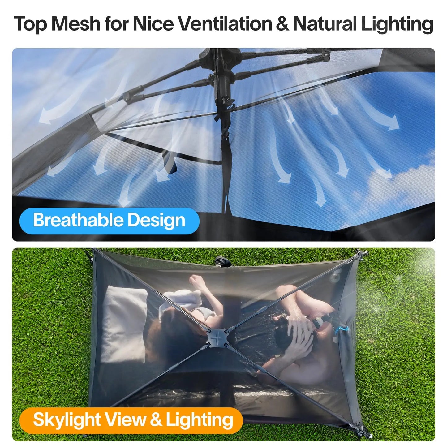 Portable Pop-Up Shower Tent With Floor Dual Doors Privacy Shelter For Camping Beach Changing Toilet